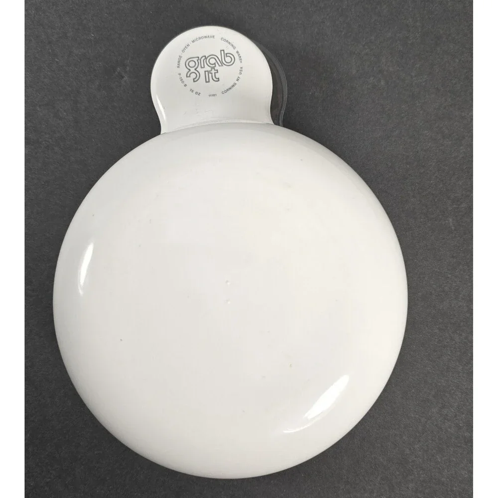 Set of 3 Corning Pyrex White Grab It Bowls One With Glass Lid P-150-B